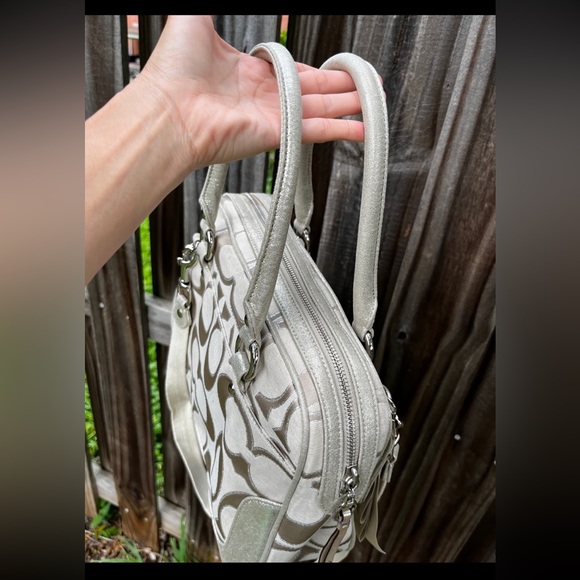 Coach Metallic Sateen Poppy Pushlock Satchel Crossbody - Picture 8 of 12